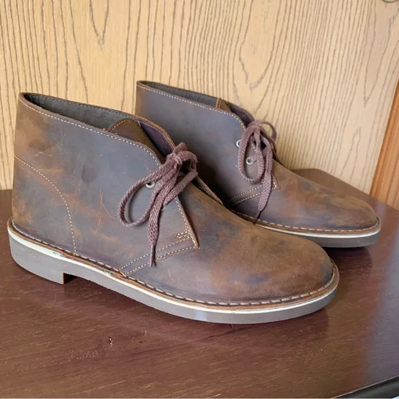 Clark’s Classic Leather Medium Brown Grain Men’s Chukka Boots 7 - Picture 7 of 11